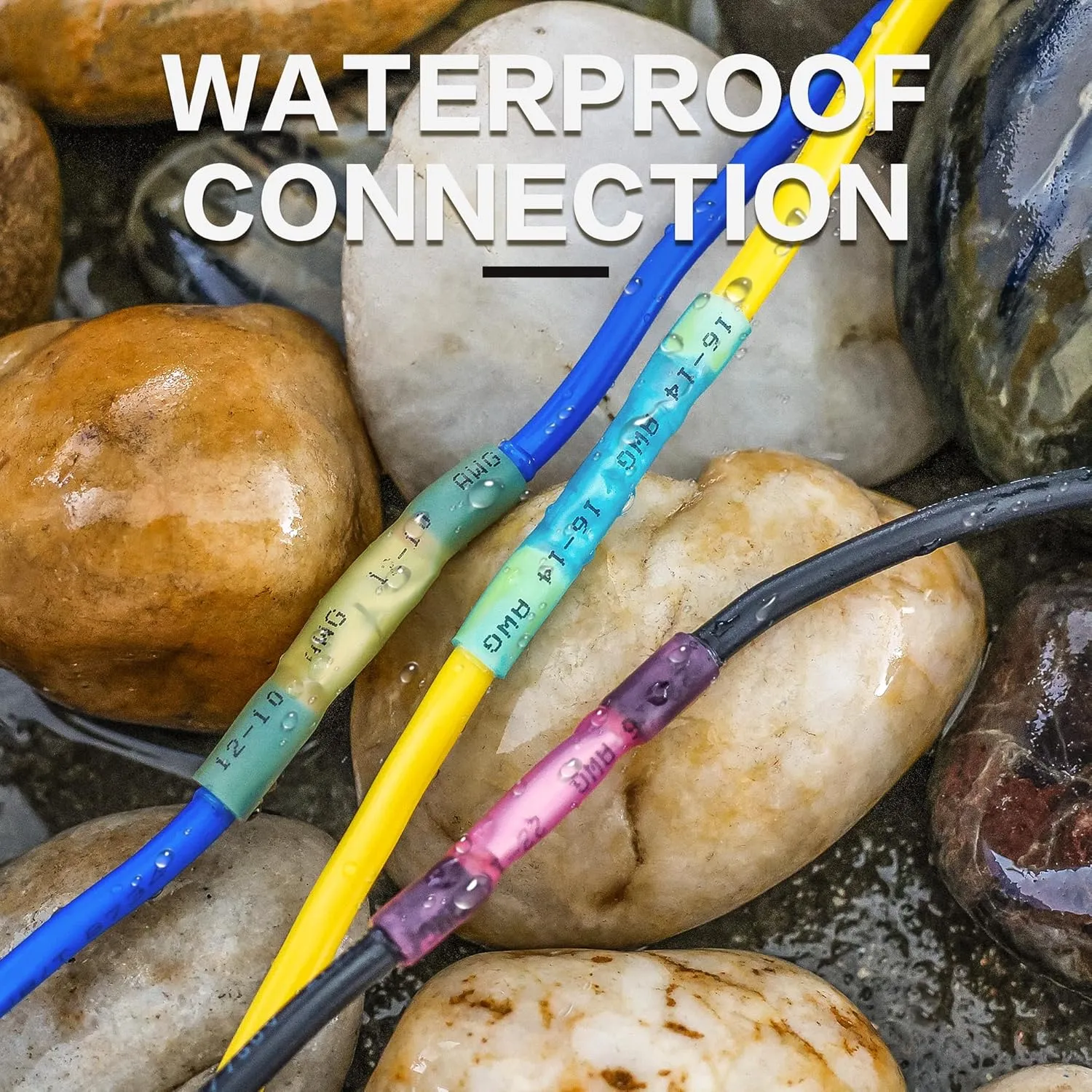 Heat Shrink Butt Connectors Kit - Waterproof Electrical Terminals Splice Crimp - Wire Connectors Set With 380Pcs