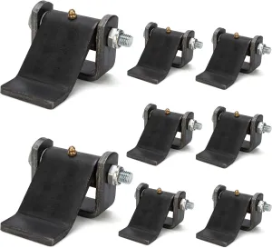 Heavy Duty Dump Trailer Hinges, 8 Pack, Black, Steel, Unfinished, Surface Mount