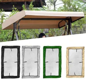 Heavy-Duty Swing Chair Canopy Replacement,Waterproof and Windproof Rip-Proof Top Cover for 3-Seater Garden Swing Seat (84x48x9inch,Beige)