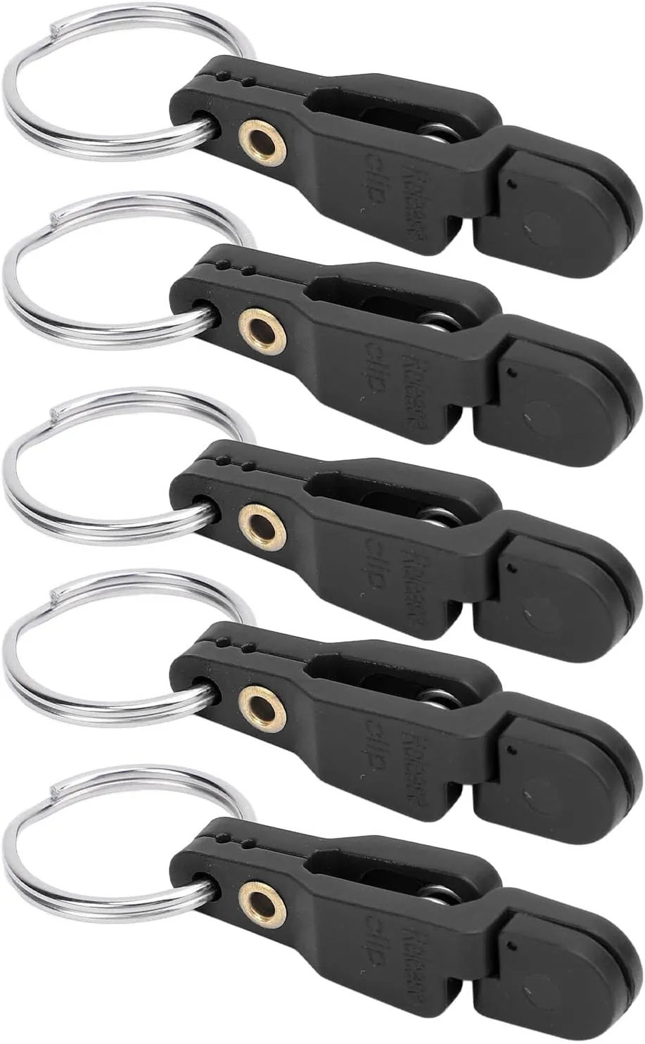 Heavy Tension Snap Release Clip,10Pcs Heavy Tension Snap Release Clip Fishing Trolling Padded Release Clip with Key Ring for Planer Board Kite (Black)
