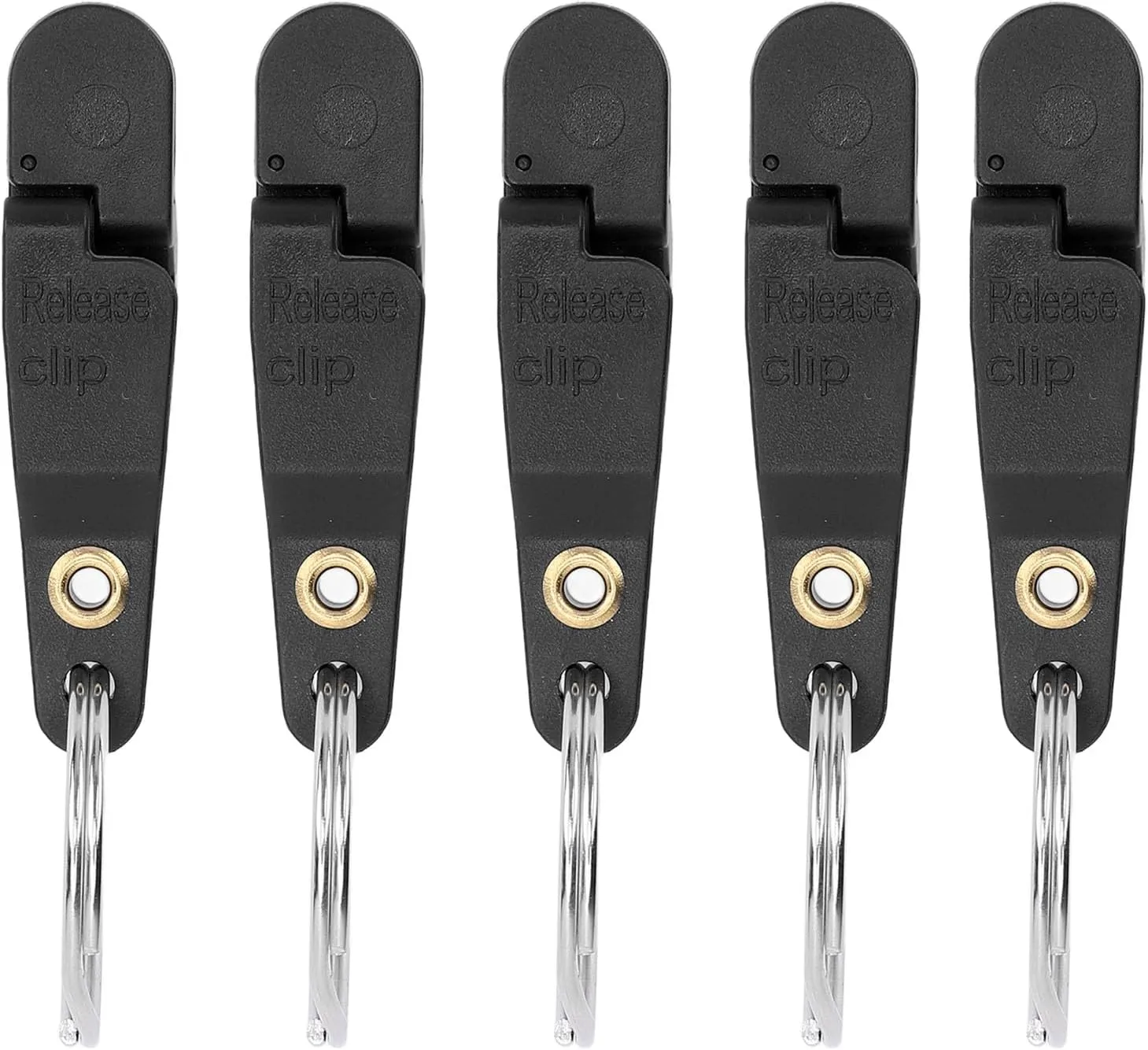 Heavy Tension Snap Release Clip,10Pcs Heavy Tension Snap Release Clip Fishing Trolling Padded Release Clip with Key Ring for Planer Board Kite (Black)