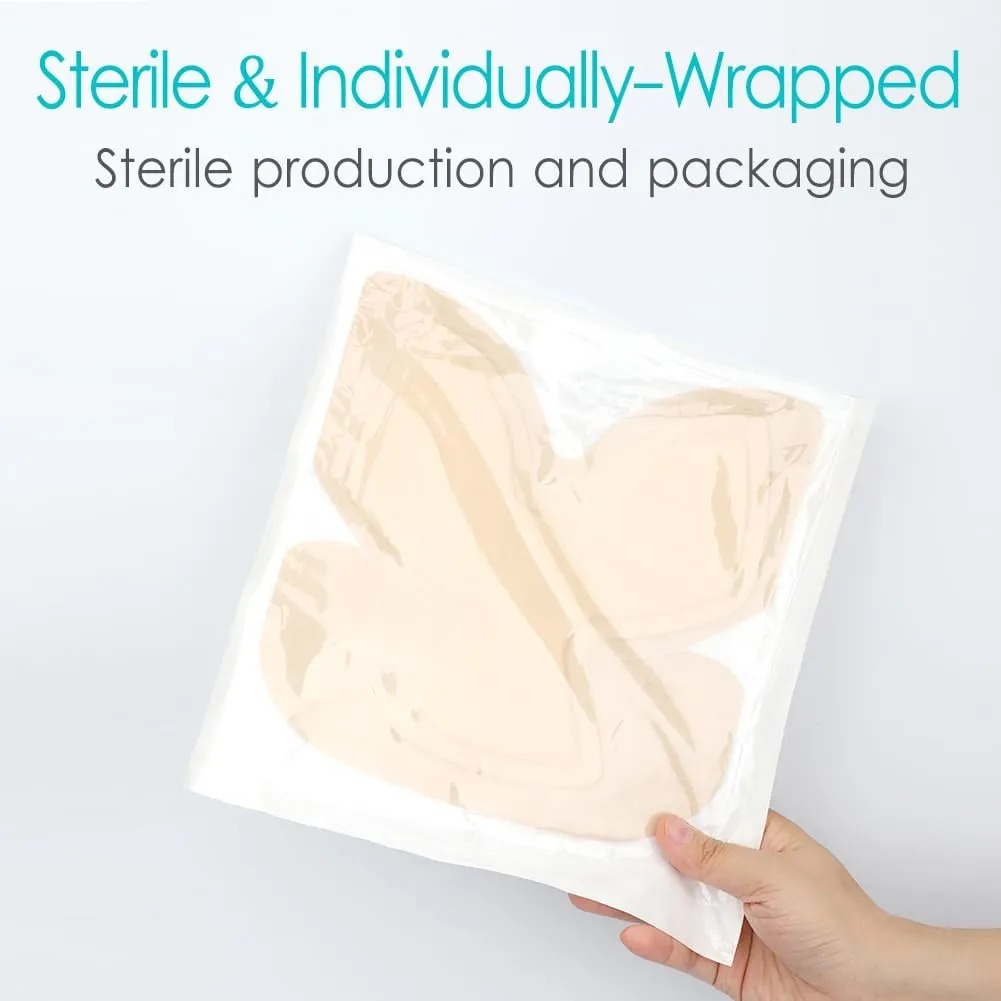 Heel Silicone Foam Dressing Heel Ulcer Protector for Pressure Sores Wound Care Waterproof Bandages with Gentle Silicone Adhesive Border 8"x 8" (Pack of 2)