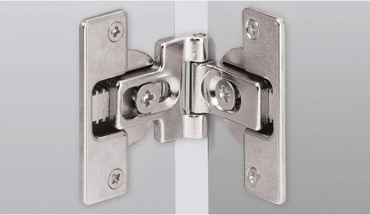 Hettich 46787 HFT Folding Door Hinges for Screwing 180° Die-Cast Zinc Nickel-Plated