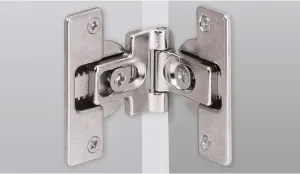 Hettich 46787 HFT Folding Door Hinges for Screwing 180° Die-Cast Zinc Nickel-Plated