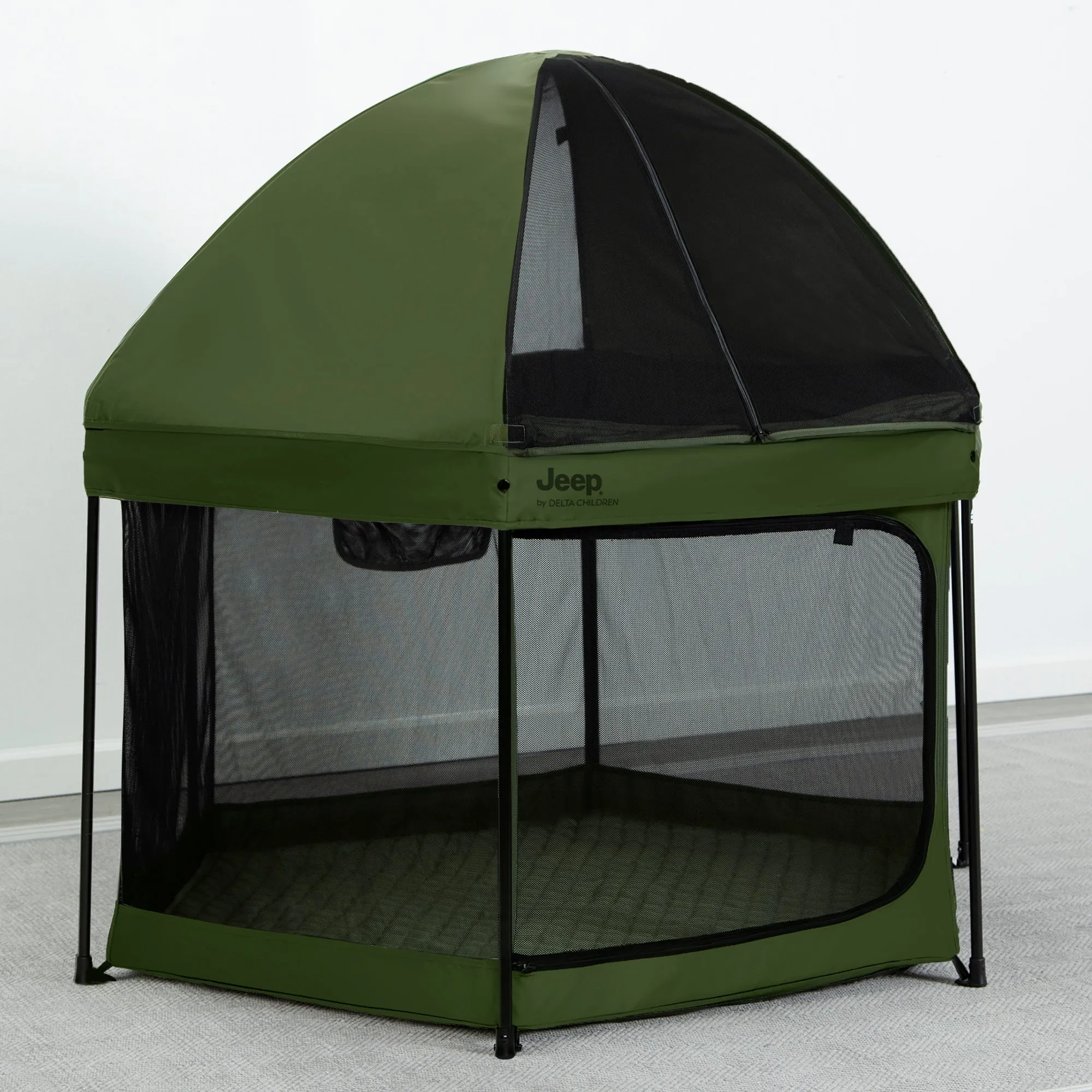 Hexagon Pop Up Play Yard with Removable Canopy