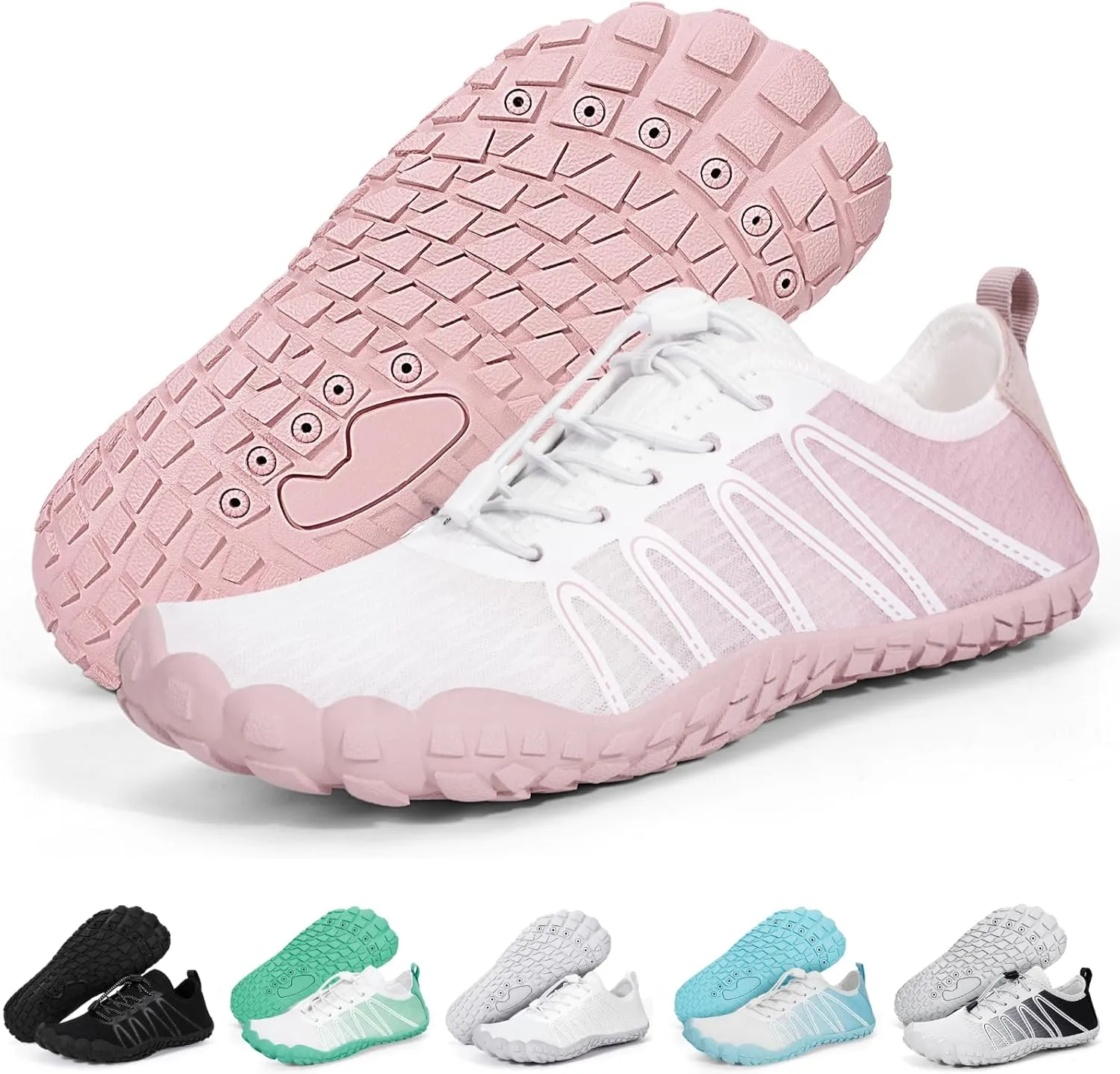 Hike Barefoot Water Shoes for Women Men Footwear, Quick Dry Wide Toe Box Pro Beach Swim Athletic Sports Shoes, Non-Slip Lightweight Aqua Shoe for Pool Hiking Walking Kayaking Diving Surfing