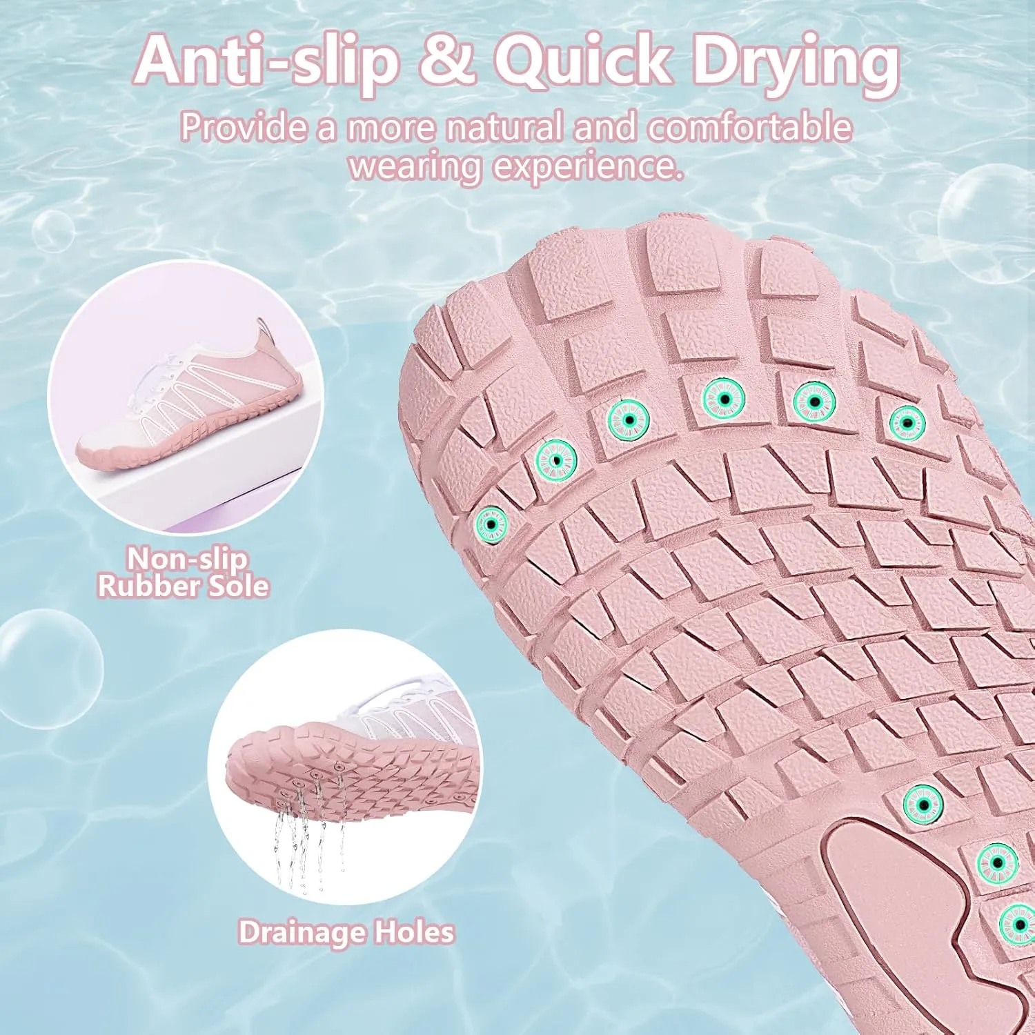 Hike Barefoot Water Shoes for Women Men Footwear, Quick Dry Wide Toe Box Pro Beach Swim Athletic Sports Shoes, Non-Slip Lightweight Aqua Shoe for Pool Hiking Walking Kayaking Diving Surfing