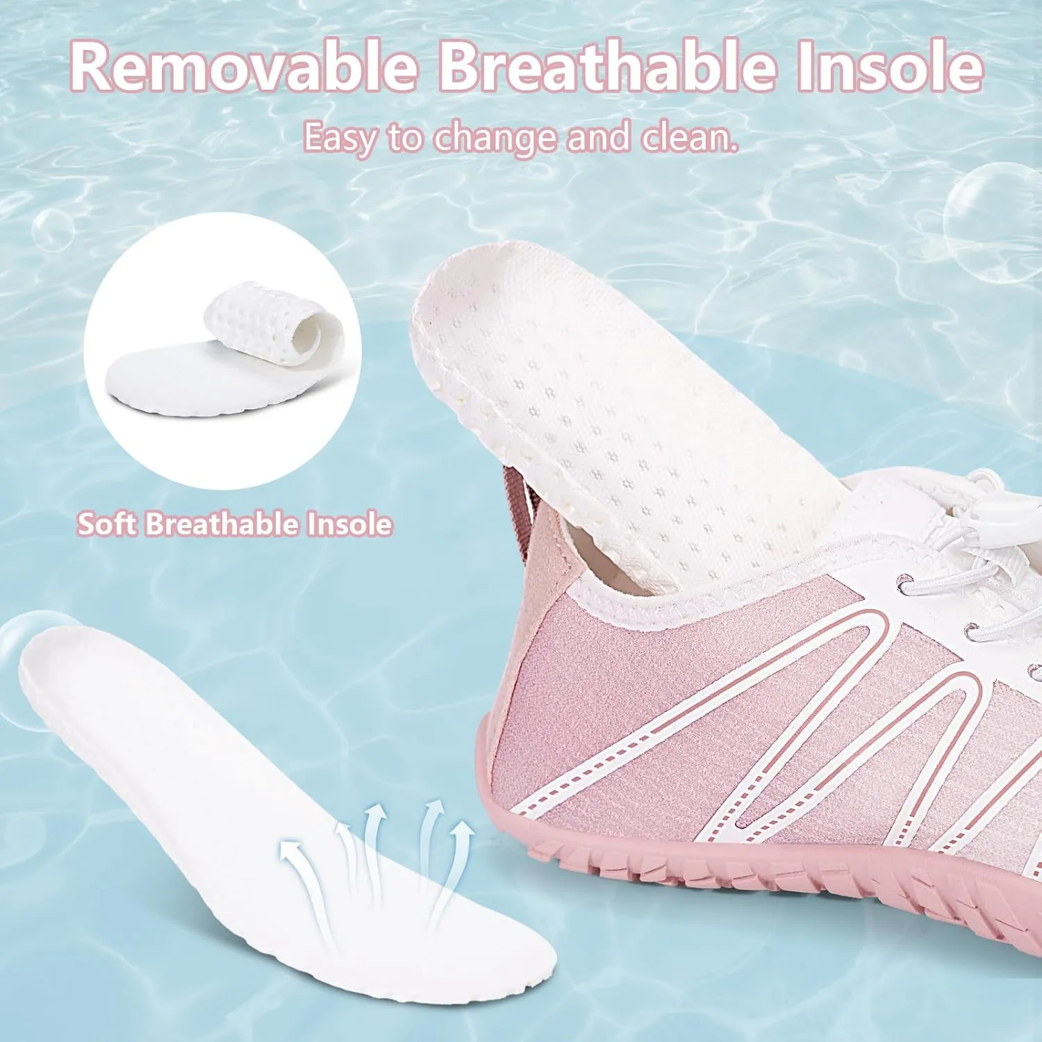 Hike Barefoot Water Shoes for Women Men Footwear, Quick Dry Wide Toe Box Pro Beach Swim Athletic Sports Shoes, Non-Slip Lightweight Aqua Shoe for Pool Hiking Walking Kayaking Diving Surfing