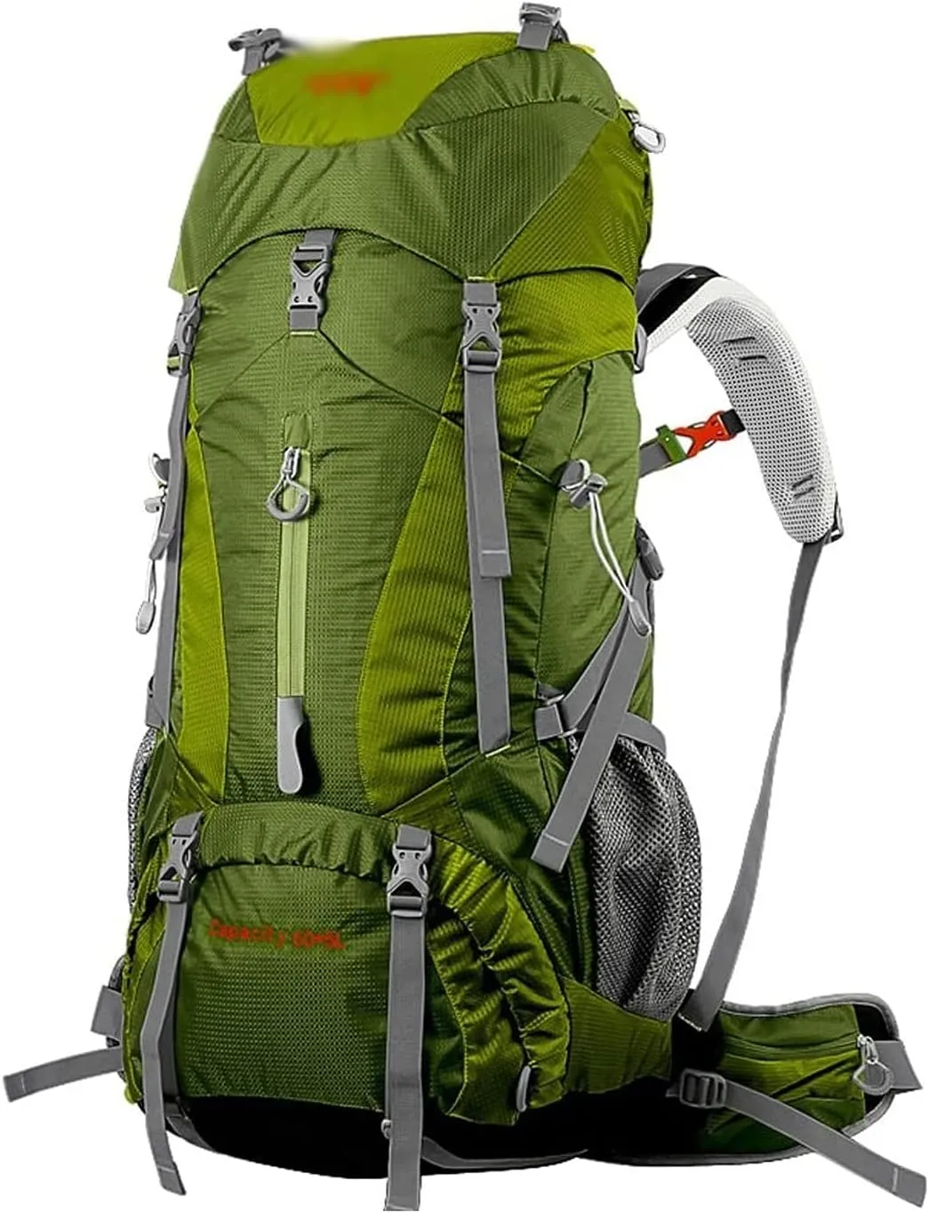 Hiking Backpack 65L, Travel Backpack Trekking Rucksack Mountaineering Backpack for Outdoor Travel Cycling Climbing Mountaineer Men Women High Capacity (Color : Green)