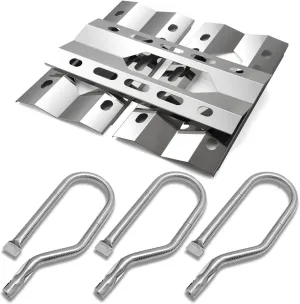 Hiorucet Grill Parts for Kirkland 720-0108, 720-0011, for Nexgrill 720-0011, 720-0047-U, 720-0047, 720-0021, 720-0021-LP Gas Grill, Stainless Steel Heat Plates, Burners for Costco Kirkland 720-0108