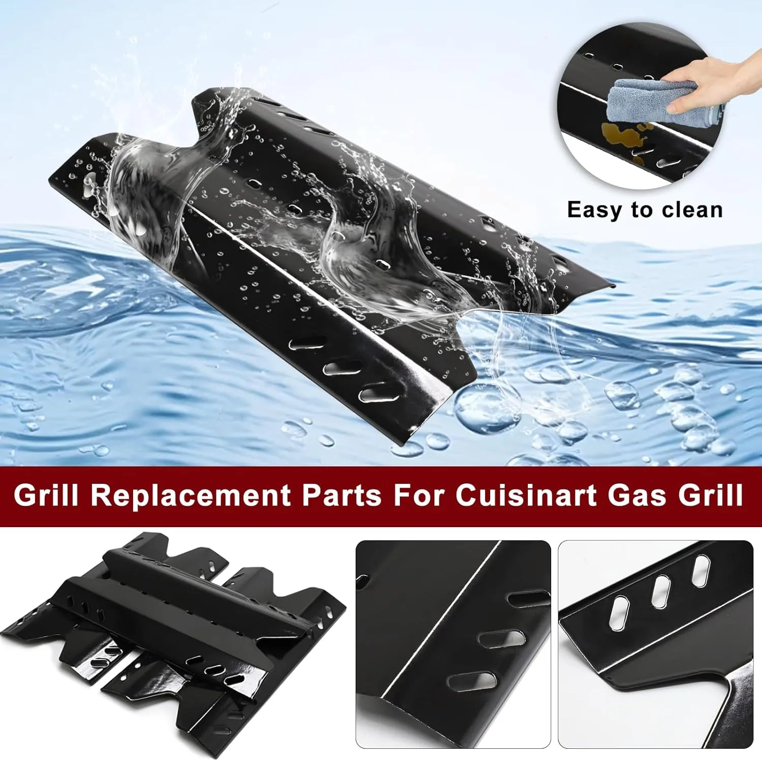 Hiorucet Grill Replacement Parts for Members Mark BQ05046-6, BBQ Pro BQ05041-28, BQ51009, Sam's Club BQ05046-6, BQ05046-6A, BQ06042-1, Outdoor Gourmet BQ05046-6A BQ06043-1 Gas Grill, Burner Heat Plate