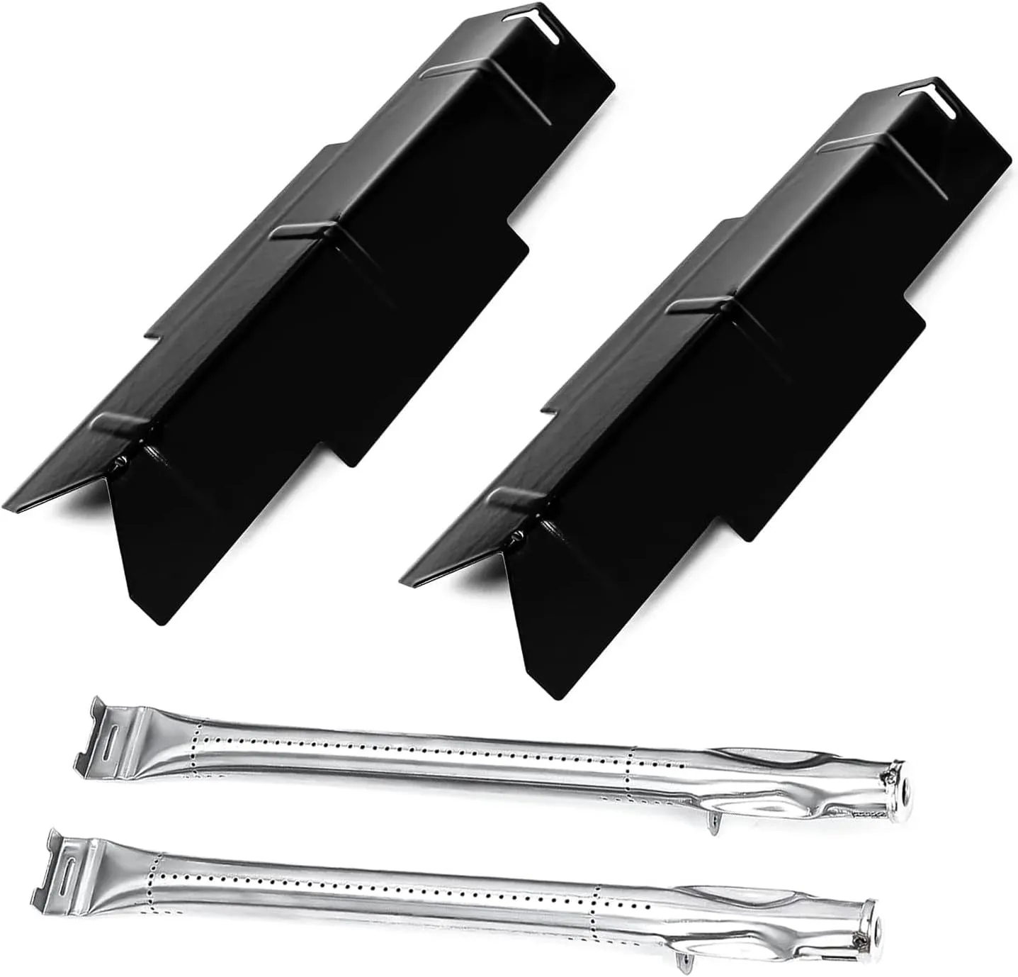 Hisencn Grill Replacement Parts for Dyna Glo DGF350CSP DGC350CNP-D DGH353CRP Grill, Porcelain Steel Heats Tents Plates and Stainless Steel Straight Burner Pipe Tubes Grill Parts Repair Kit, 2 Pack
