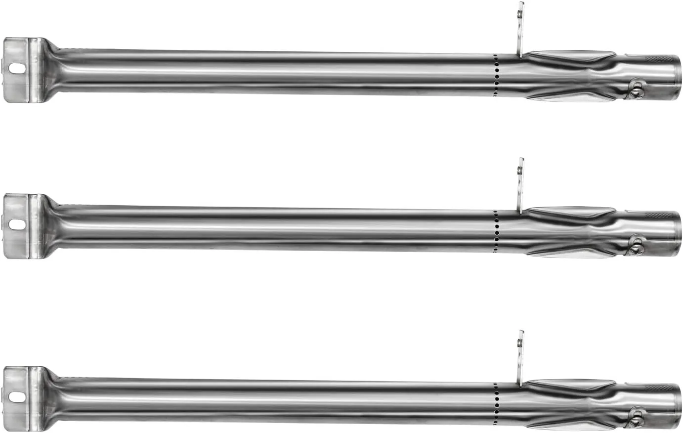 Hongso 15 3/8" BBQ Gas Grill Replacement Stainless Steel Pipe Tube Burner for BBQ Pro, Kenmore Sears, K Mart Part, Members Mark Part, Outdoor Gourmet, Lowes Model Grills (3-Pack)