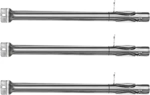 Hongso 15 3/8" BBQ Gas Grill Replacement Stainless Steel Pipe Tube Burner for BBQ Pro, Kenmore Sears, K Mart Part, Members Mark Part, Outdoor Gourmet, Lowes Model Grills (3-Pack)