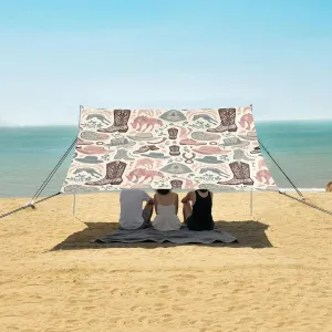 Horseshoe and Boot Beach Canopy Tent Anti-UV & Wind Resistant, Camping Sun Shelter Easy Setup Portable,Outdoor Shade Tents with Sandbags,Sand Shovels,Ground Pegs & Stability Poles
