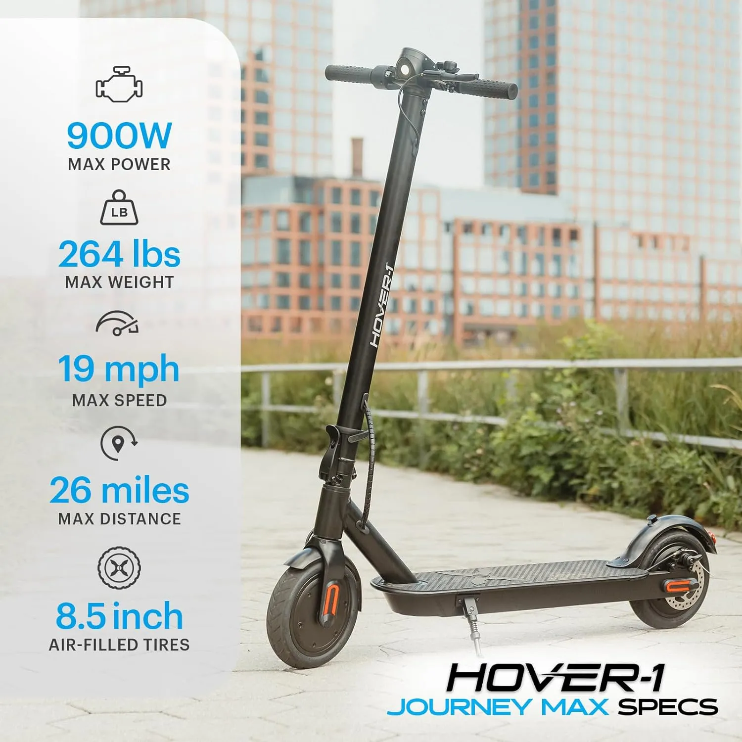 Hover-1 Journey Max Adult Electric Scooter with 700W Brushless Dual Motor Hill Climber, 19 mph Max Speed, and 26 Mile Range Commuter Scooter for Adults and Teens