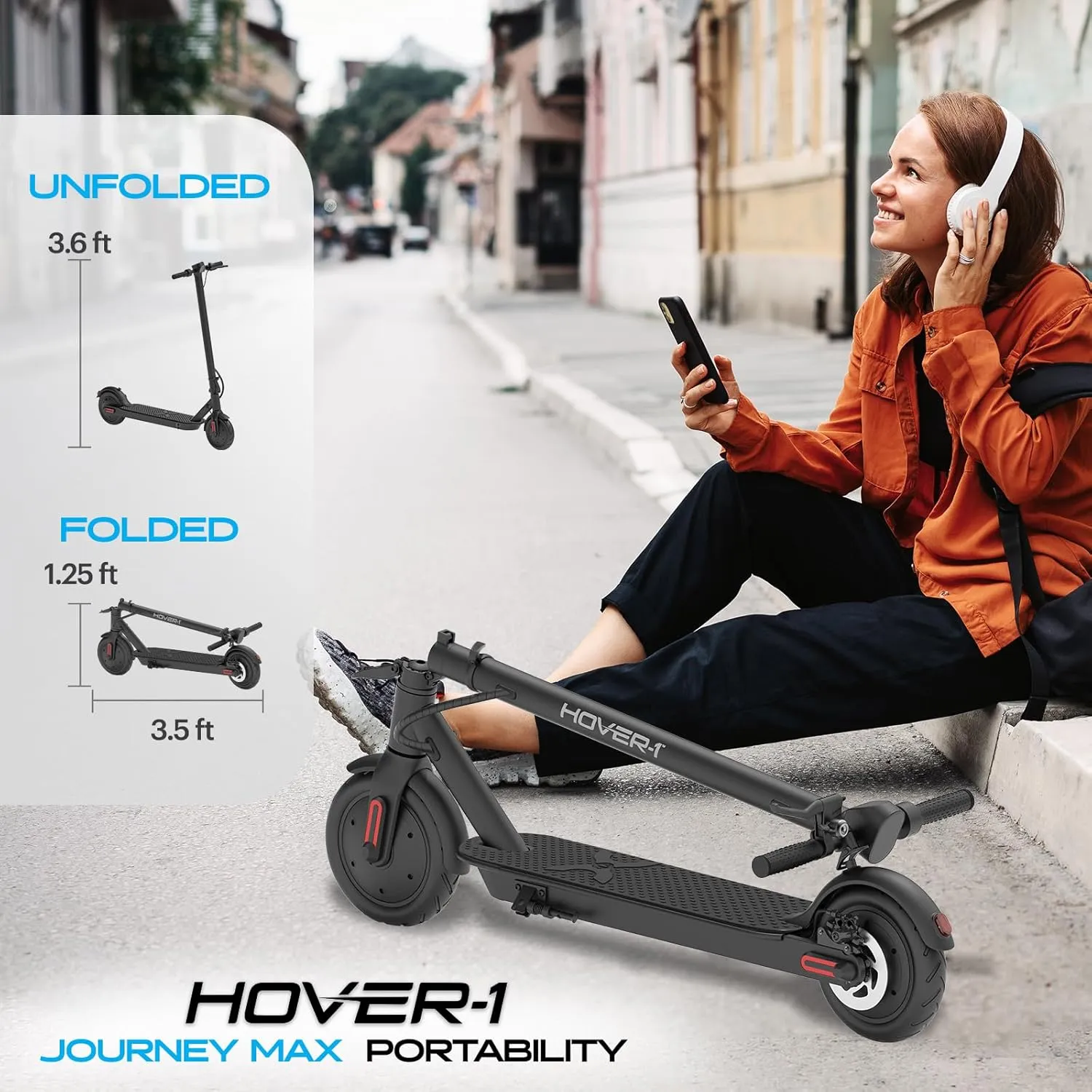 Hover-1 Journey Max Adult Electric Scooter with 700W Brushless Dual Motor Hill Climber, 19 mph Max Speed, and 26 Mile Range Commuter Scooter for Adults and Teens