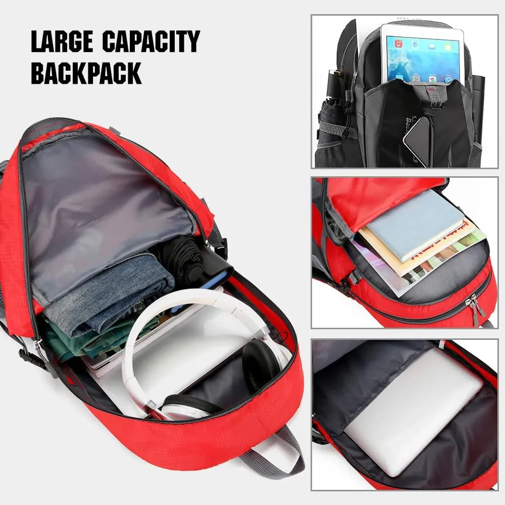 HXBER Hiking Backpack 40L Waterproof Lightweight Outdoor Hiking Trekking Daypack Travel Backpack for Men Women