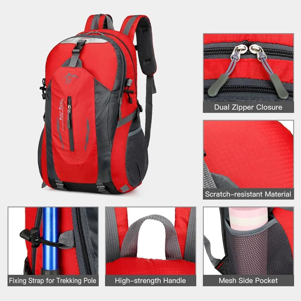 HXBER Hiking Backpack 40L Waterproof Lightweight Outdoor Hiking Trekking Daypack Travel Backpack for Men Women