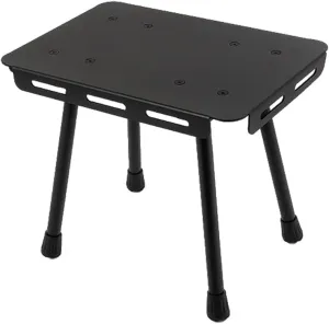 HXBER Outdoor Camping Portable Foldable Table Compact Detachable Teapoy Aluminum Alloy Fishing Stool Garden Picnic Rest Stool, Black