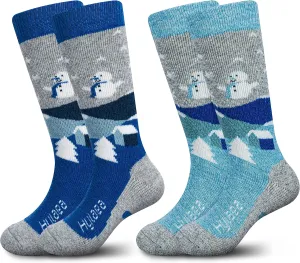 Hylaea Merino Wool Ski Socks Kids, Knee-high Warm Thermal Snowboard Skating Socks for Boys Girls Toddler