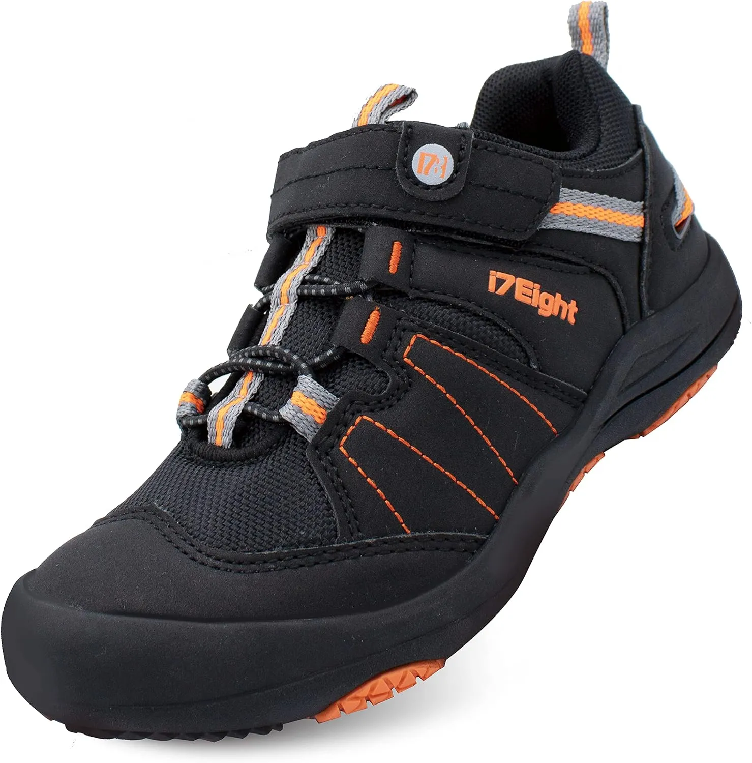 i78 Low Top Kids Boys Sports Hiking Shoes Breathable Synthetic Leather Sneakers Non-Slip Lightweight for Outdoor Running Trekking Trail Walking
