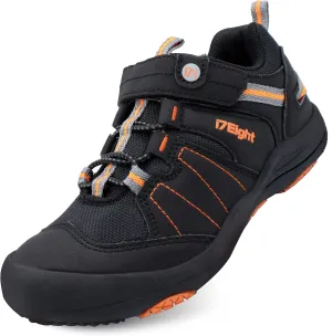 i78 Low Top Kids Boys Sports Hiking Shoes Breathable Synthetic Leather Sneakers Non-Slip Lightweight for Outdoor Running Trekking Trail Walking