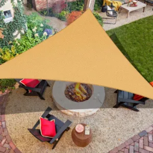 iCOVER Sun Shade Sail Canopy 12'x12'x12', 185GSM Fabric Permeable Pergolas Top Cover, for Outdoor Patio Lawn Garden Backyard Awning, Sand
