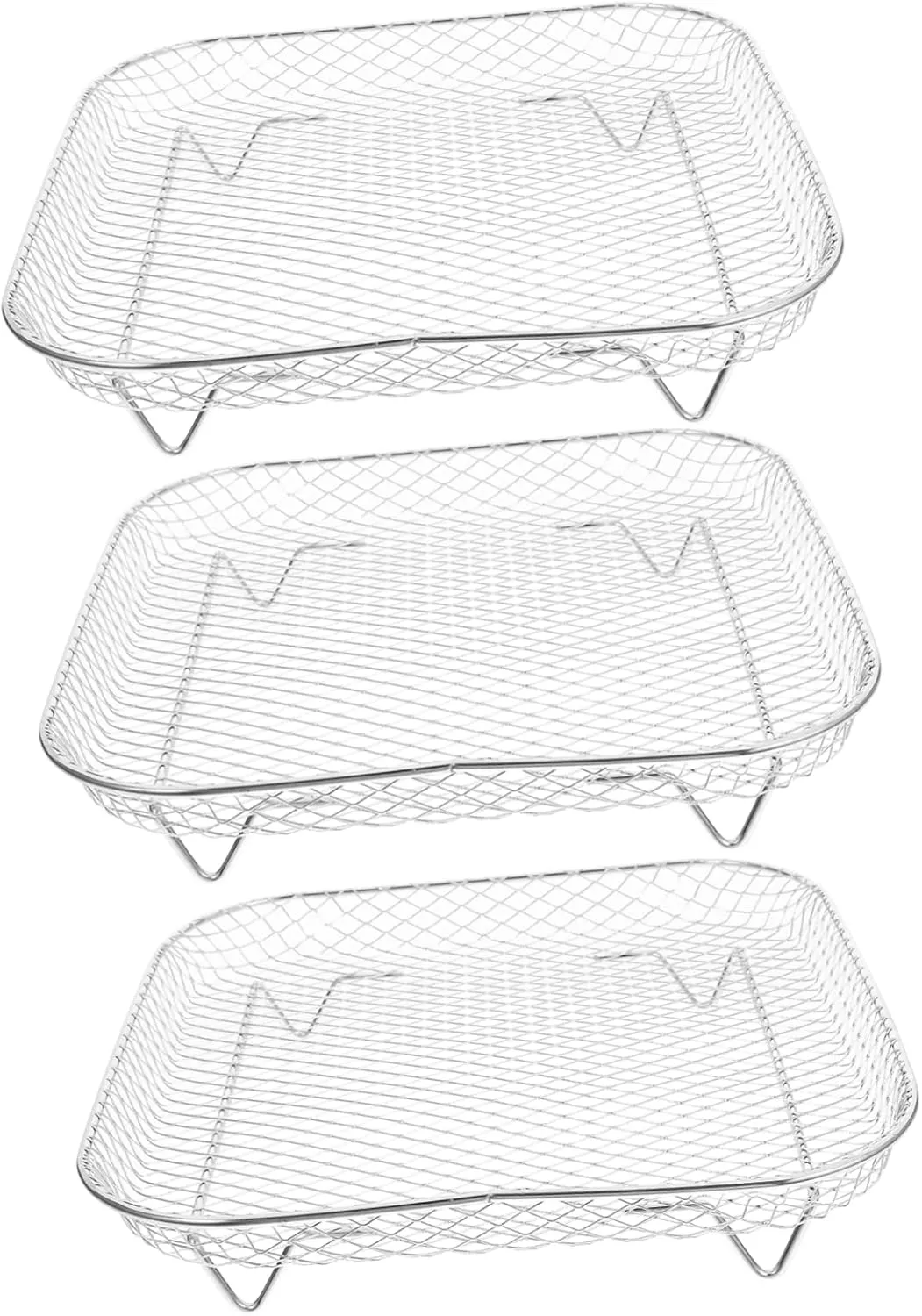 IMIKEYA Multi-function Air Fryer Rack Square Stainless Steel Steam Rack Cooking for Sheet Pan
