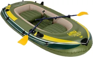 Inflatable Boat, Inflatable Kayak - 2 Persons Tandem Inflatable Fishing Kayak, Thicken PVC Portable Inflatable Boat with Air Pump Paddle.,Green