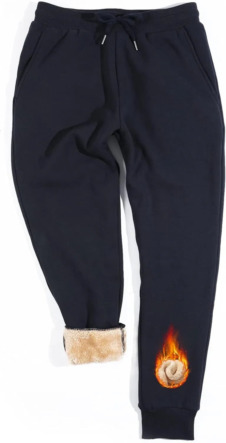 Inno Men's 30" 32" 34" 36" 38" Sherpa Fleece Lined Jogger Pants Warm Sweatpants Thermal Winter Athletic Lounge Short Tall