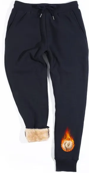 Inno Men's 30" 32" 34" 36" 38" Sherpa Fleece Lined Jogger Pants Warm Sweatpants Thermal Winter Athletic Lounge Short Tall