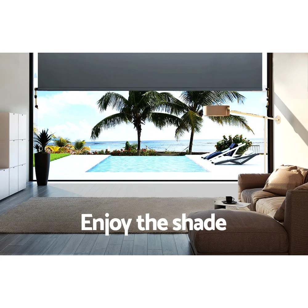 Instahut 3X2.5M Outdoor Blinds Awning Roll Down Canopy Retractable Outdoor Blinds Window Shade Grey