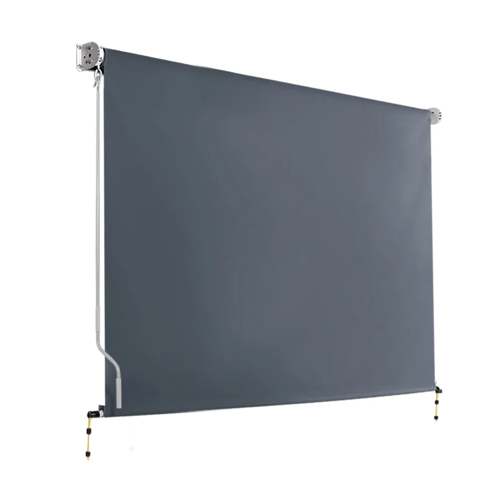 Instahut 3X2.5M Outdoor Blinds Awning Roll Down Canopy Retractable Outdoor Blinds Window Shade Grey