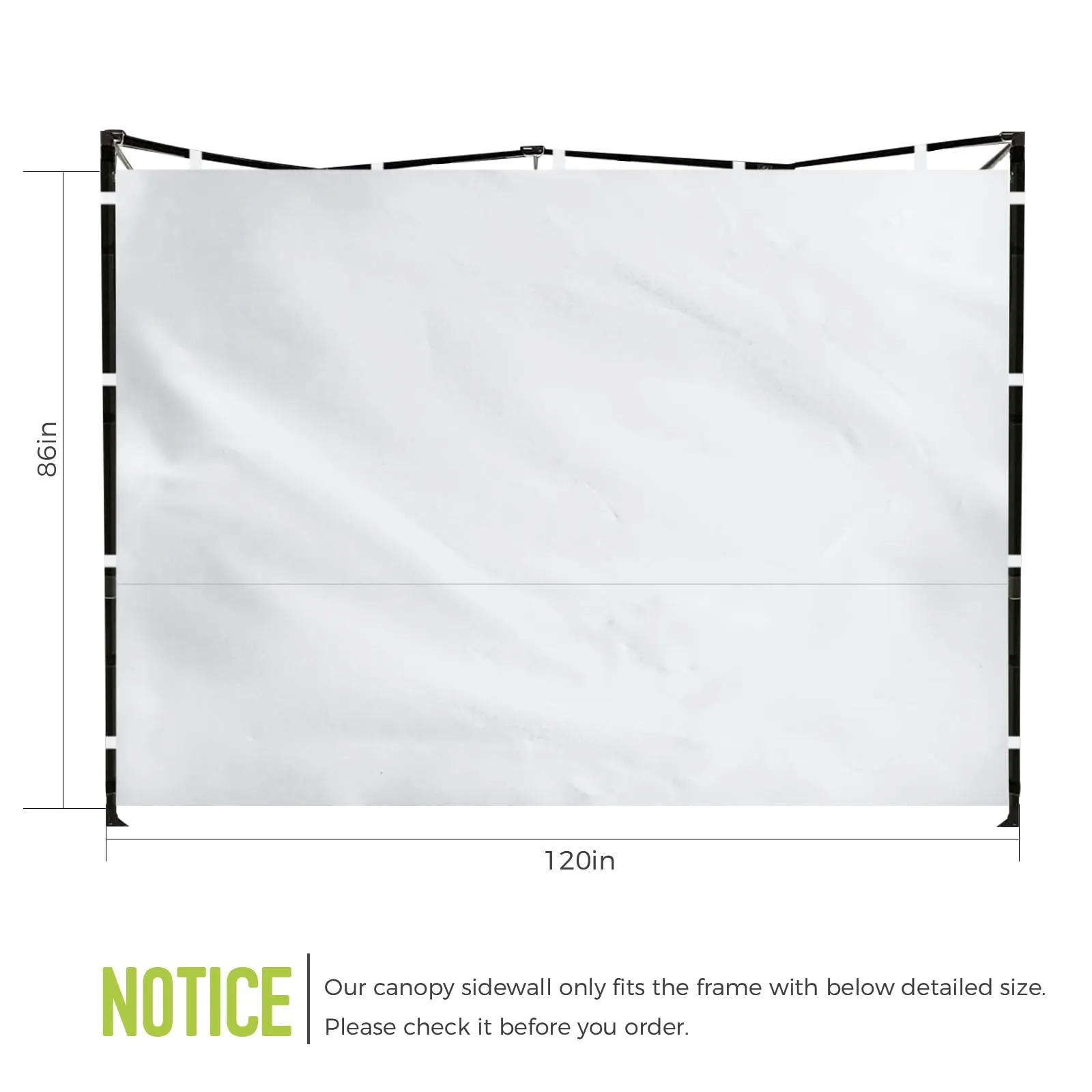 Instant Canopy Sidewalls for 10x10 Pop Up Canopy Tent, 300D Waterproof Material for Outdoor Events, Vendor Booths, and Privacy (Sidewalls Only, Canopy Not Included) (3 PCS)