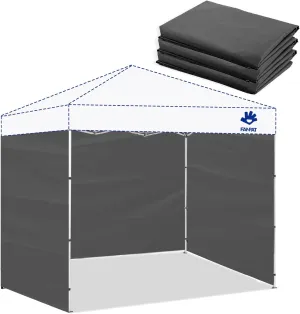 Instant Canopy Tent Sidewalls for 10x10 Pop Up Canopy Waterproof,99% UV Protection，3 Piece Sidewalls, Dusk Gray(3PCS Sidewall Only, Canopy Tent NOT Included)
