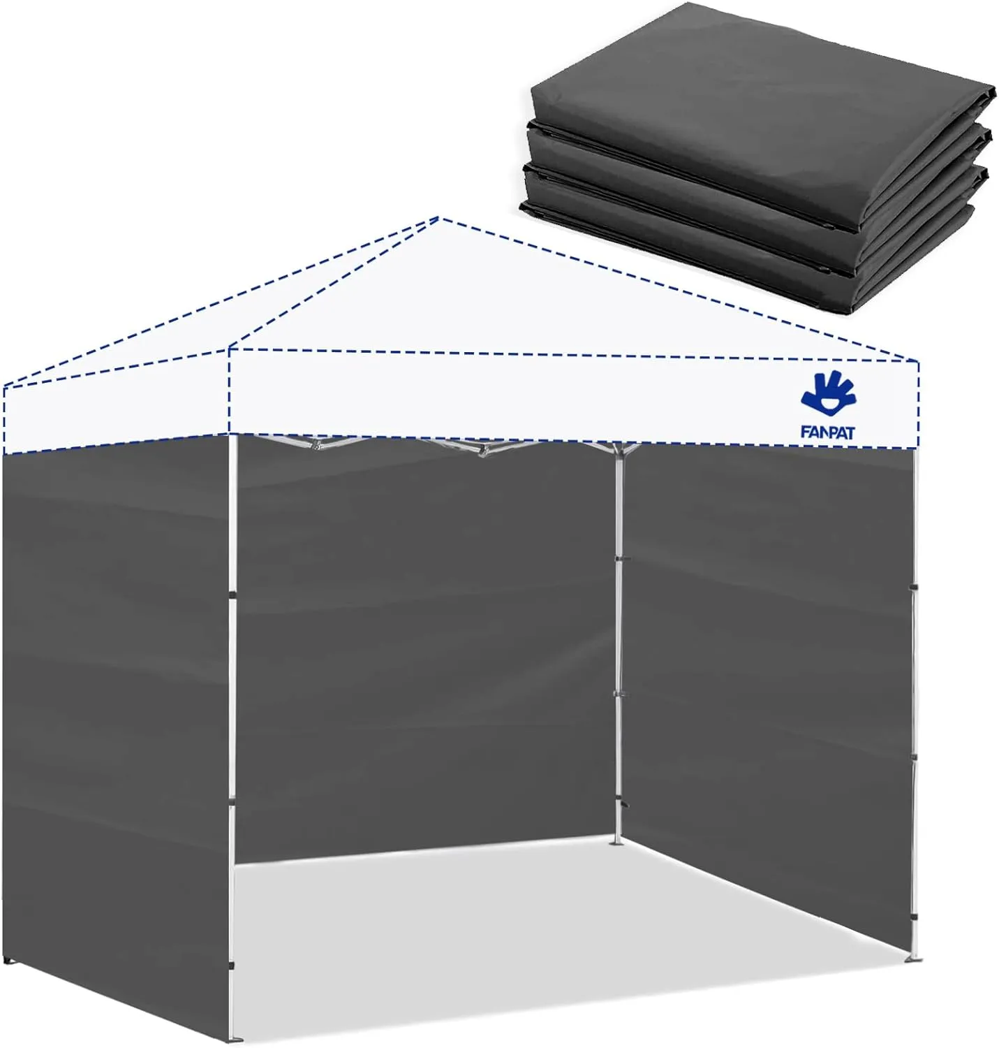 Instant Canopy Tent Sidewalls for 10x10 Pop Up Canopy Waterproof,99% UV Protection，3 Piece Sidewalls, Dusk Gray(3PCS Sidewall Only, Canopy Tent NOT Included)