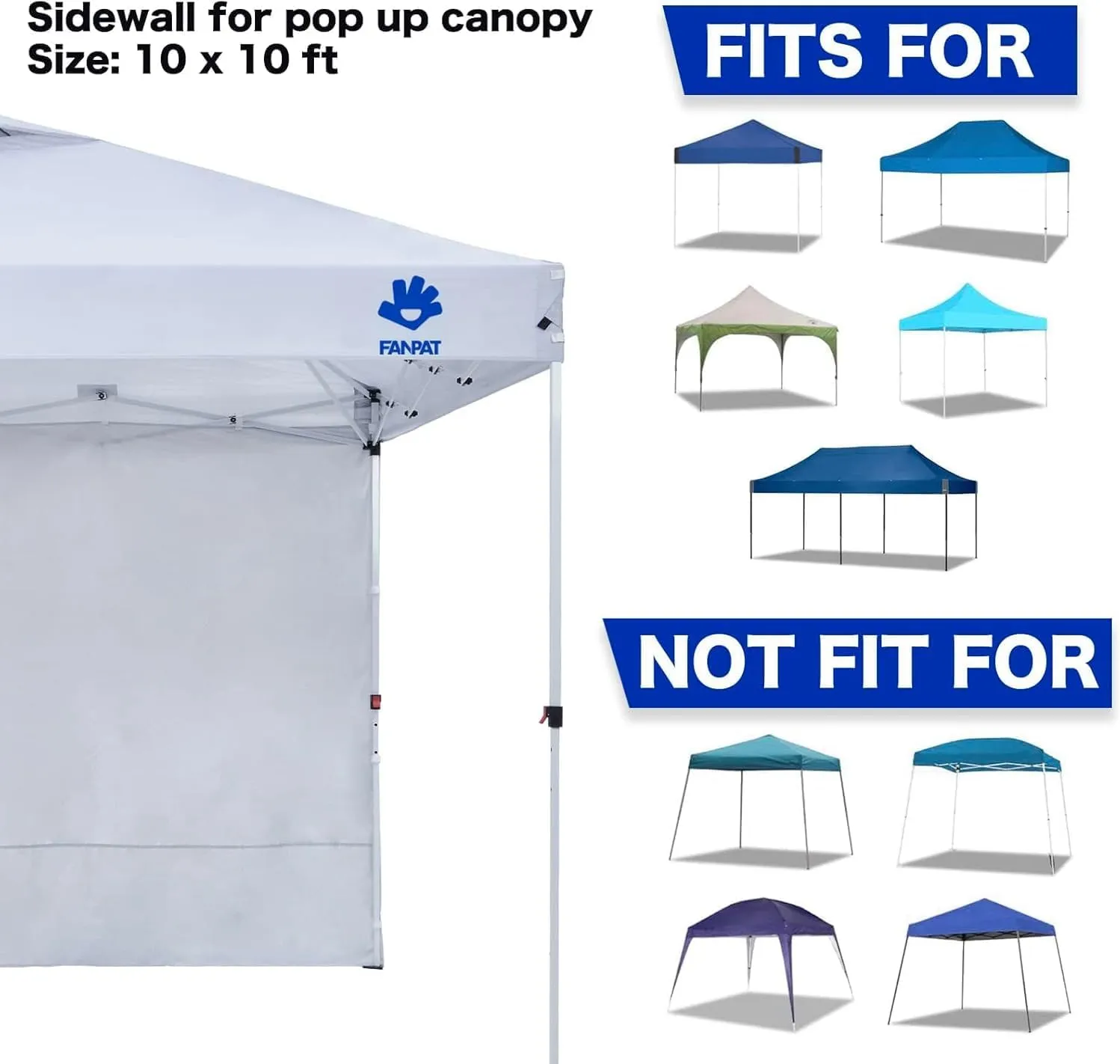 Instant Canopy Tent Sidewalls for 10x10 Pop Up Canopy Waterproof,99% UV Protection，3 Piece Sidewalls, Dusk Gray(3PCS Sidewall Only, Canopy Tent NOT Included)