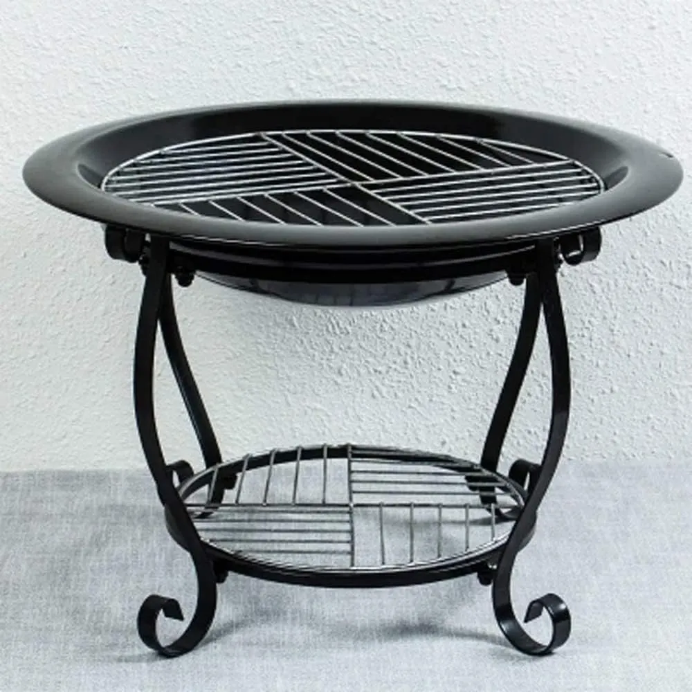 Iron Barbecue Stove for Cooking Food Multifunctional, Camping Fire Pit Campfire, Charcoal Garden Decor Wood Heating with Grilling Mesh, L1