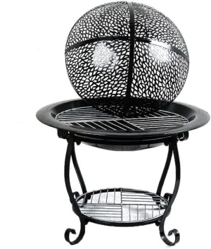 Iron Barbecue Stove for Cooking Food Multifunctional, Camping Fire Pit Campfire, Charcoal Garden Decor Wood Heating with Grilling Mesh, L1