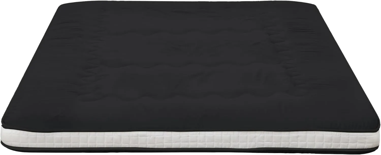 Japanese Floor Futon Mattress Extra Thick Folding Roll Up Bed Topper Mat for Guest,Lounger and Tavel