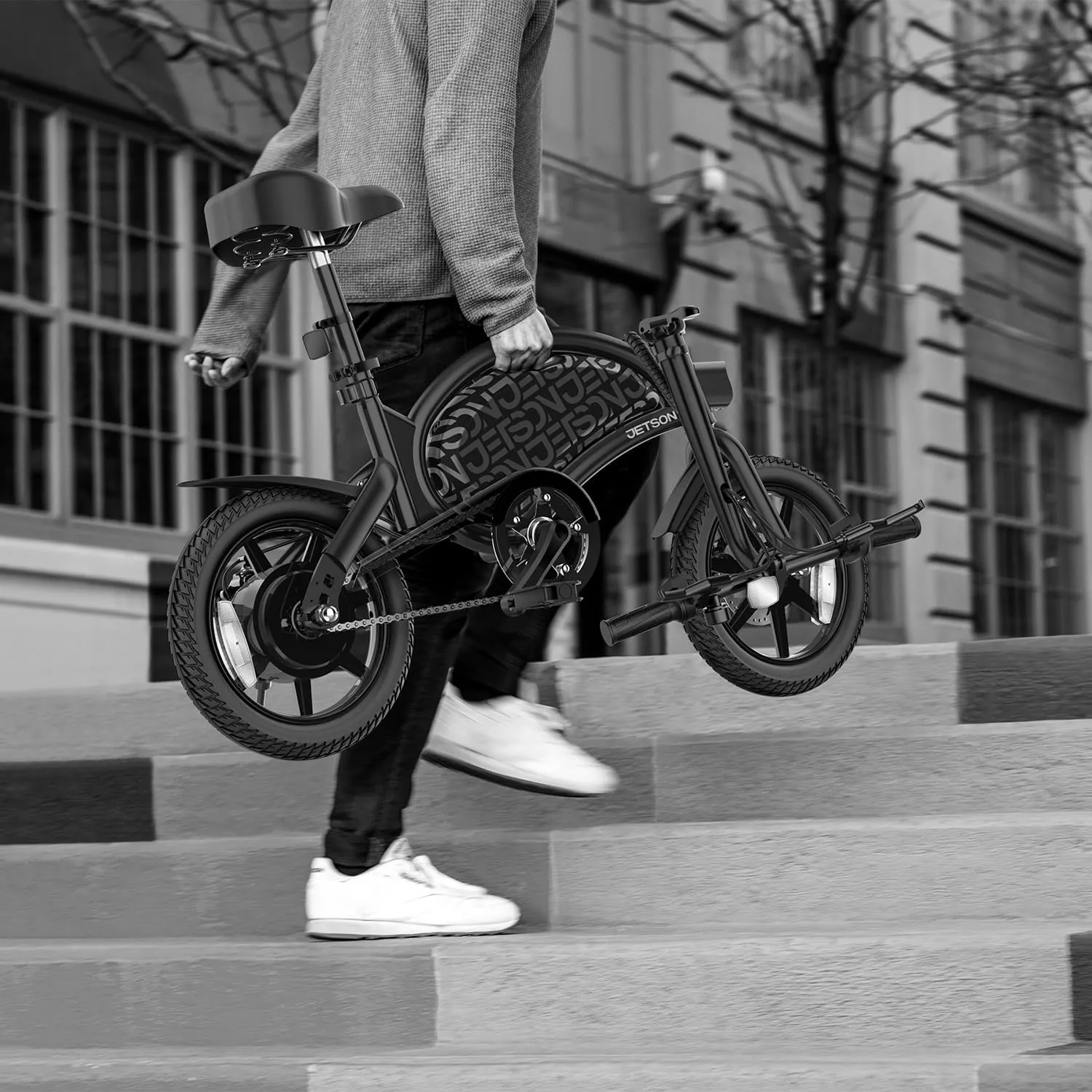 Jetson Bolt Folding Electric Ride-On Bike, Easy-Folding, Built-in Carrying Handle, Twist Throttle, Up to 15.5 MPH, Ages 13 