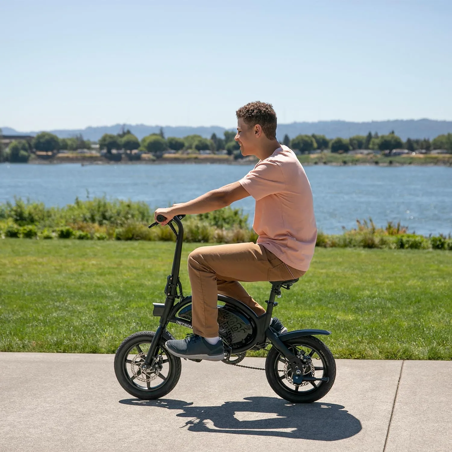Jetson Bolt Folding Electric Ride-On Bike, Easy-Folding, Built-in Carrying Handle, Twist Throttle, Up to 15.5 MPH, Ages 13 