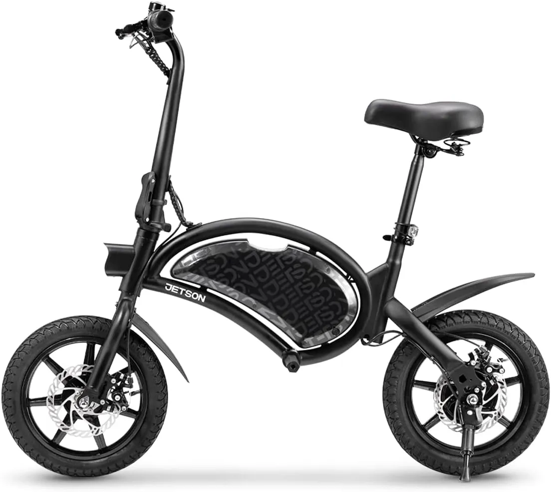 Jetson Bolt Up Adult Electric Ride-On, Foot-Pegs, Easy-Folding Mechanism, Built-In Carrying Handle, Twist Throttle & Cruise Control, Up To 15.5 MPH, Ages 12 , Black, JBLTUP-BLK