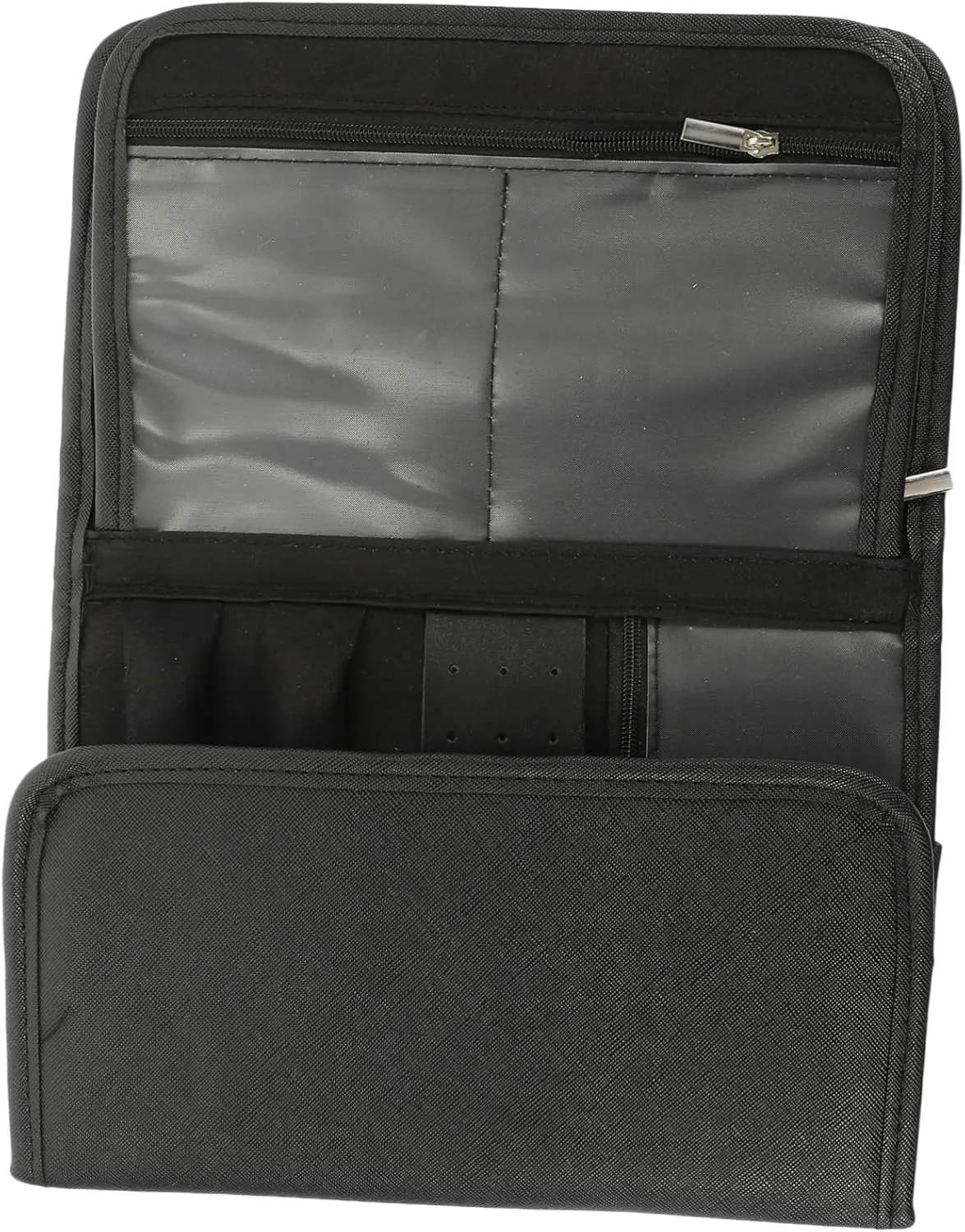 Jewelry Storage Roll Bag Portable Organizer Foldable Large Capacity Black