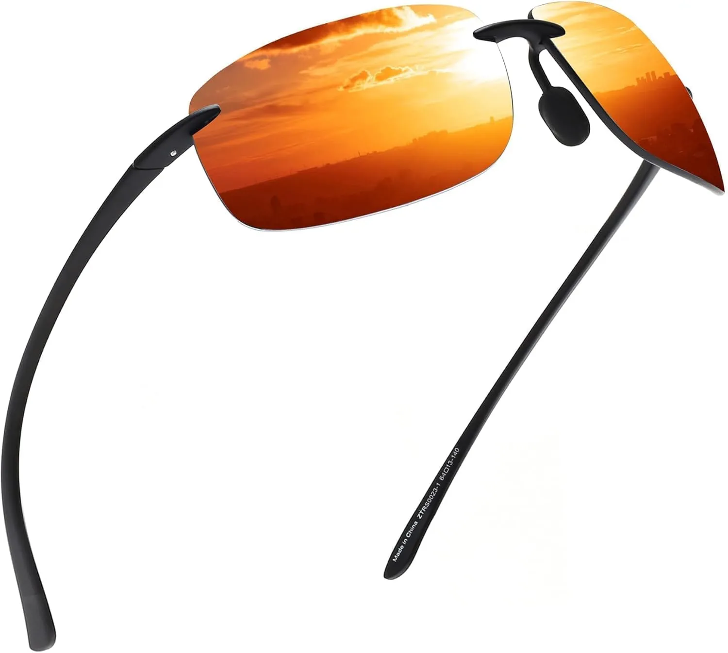 JIM HALO Sport Sunglasses for Men Women TR90 Rimless Frame for Running Fishing Cycling Driving