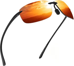 JIM HALO Sport Sunglasses for Men Women TR90 Rimless Frame for Running Fishing Cycling Driving