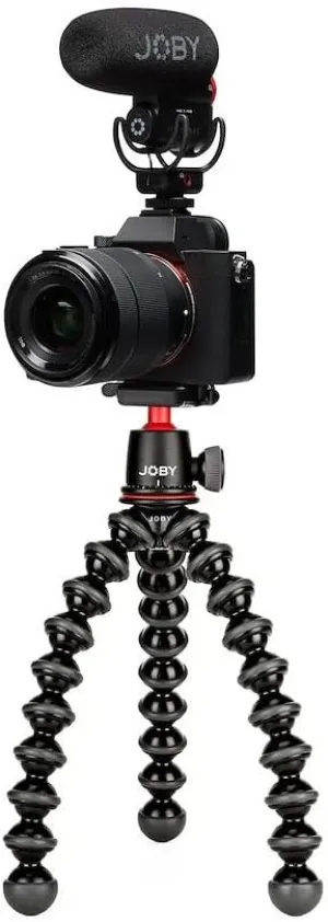 JOBY Real Time Vlogger Kit, GorillaPod Camera Vlogging Kit (3K Flexible Tripod, On-Camera Wavo Plus Microphone, TRR Cables), Vlog-Kit, Youtuber and Experienced Camera Content Creator System