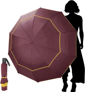 Kalolary 62 Inch Golf Umbrella Extra Large Folding Umbrella Rainproof Compact Umbrella Oversize Double Canopy Vented Waterproof Stick Travel Umbrellas for Women & Men Family Home Use