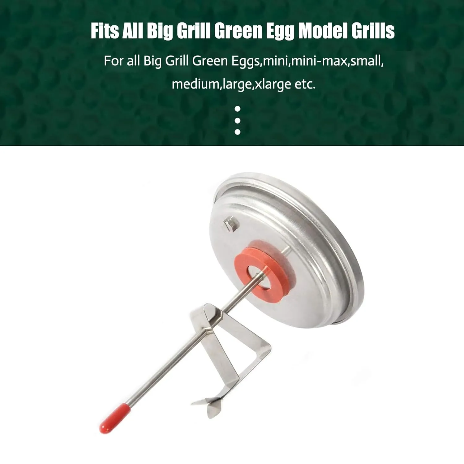 KAMaster Upgrade Replacement Thermometer for Green Egg Grill(All BGE Sizes),150-900°F 3.3" Large Face Stainless Steel Grill Temperature Cooking Thermometer for Kamado Accessories Waterproof